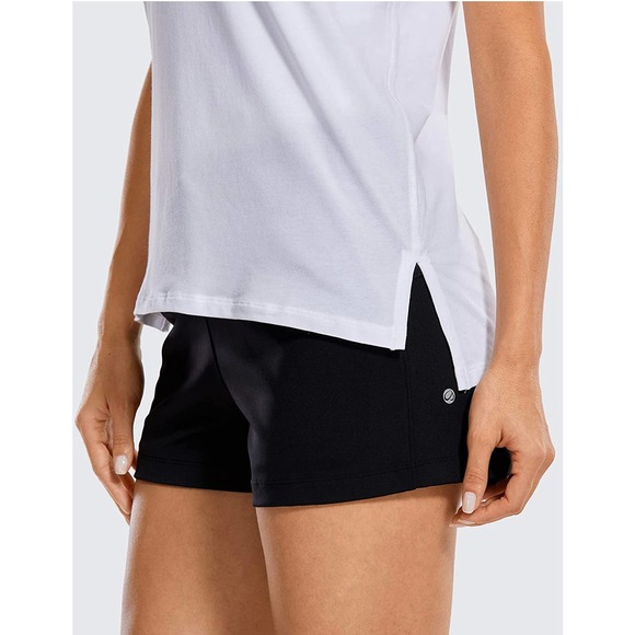 CRZ YOGA White Pima Cotton Sleeveless Long Tank Tee T-Shirt Size L - Picture 4 of 9